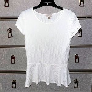 White peplum loft top